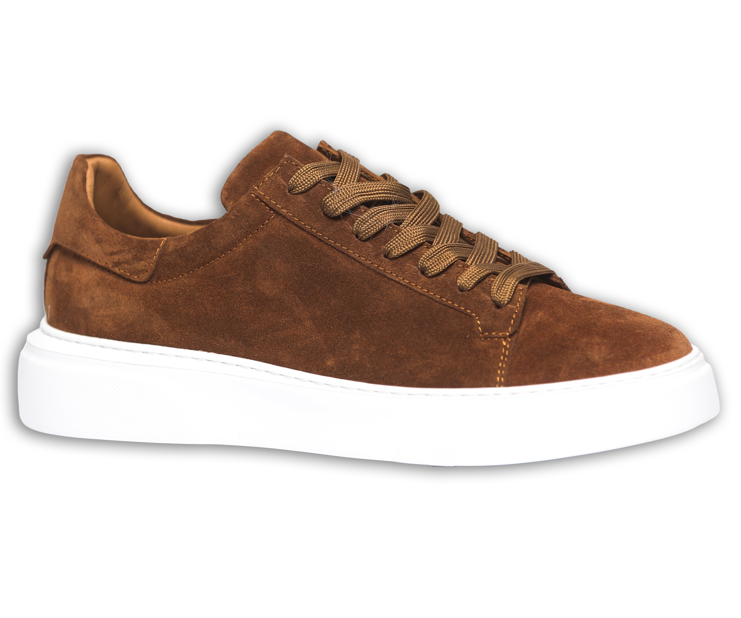 Brauner Sneaker aus Velourleder