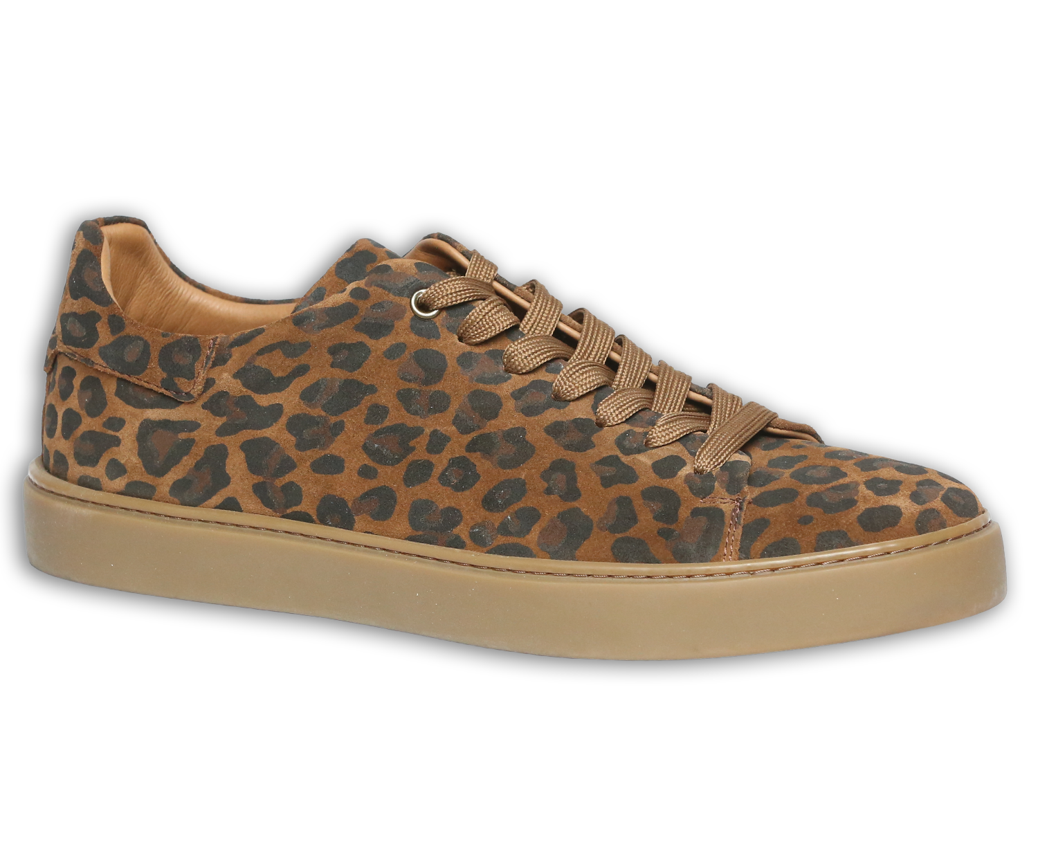 Velourledersneaker in Leo-Optik