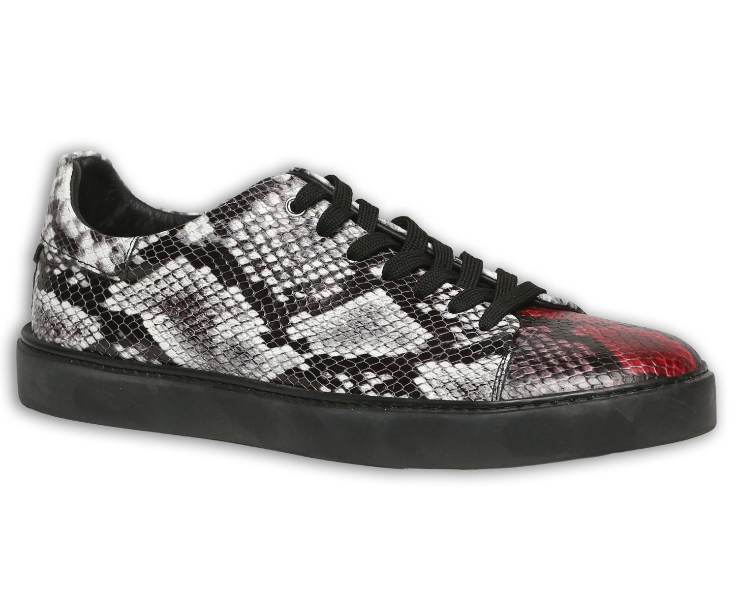 Ledersneaker in Pythonmuster