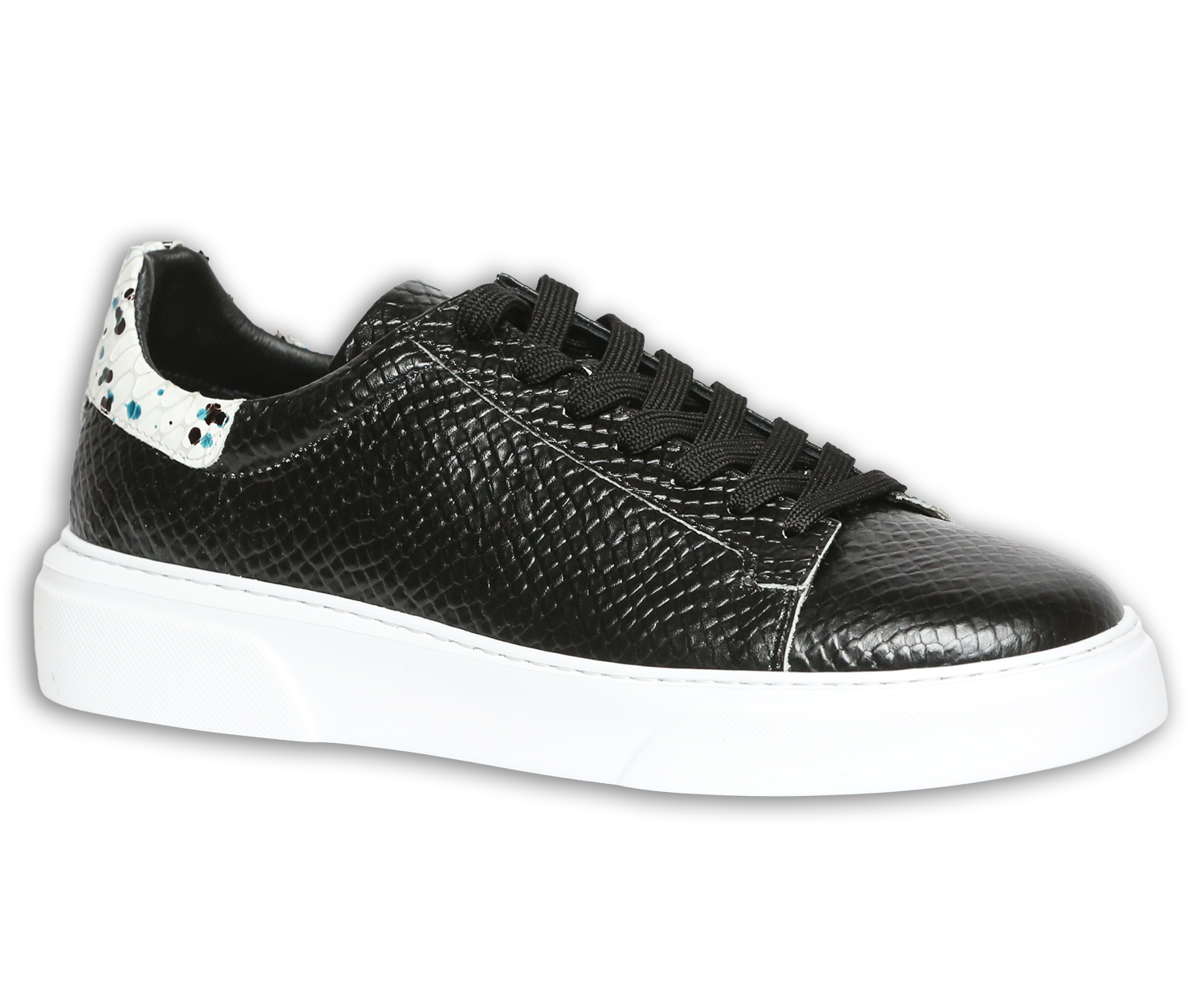 Eleganter schwarzer Ledersneaker