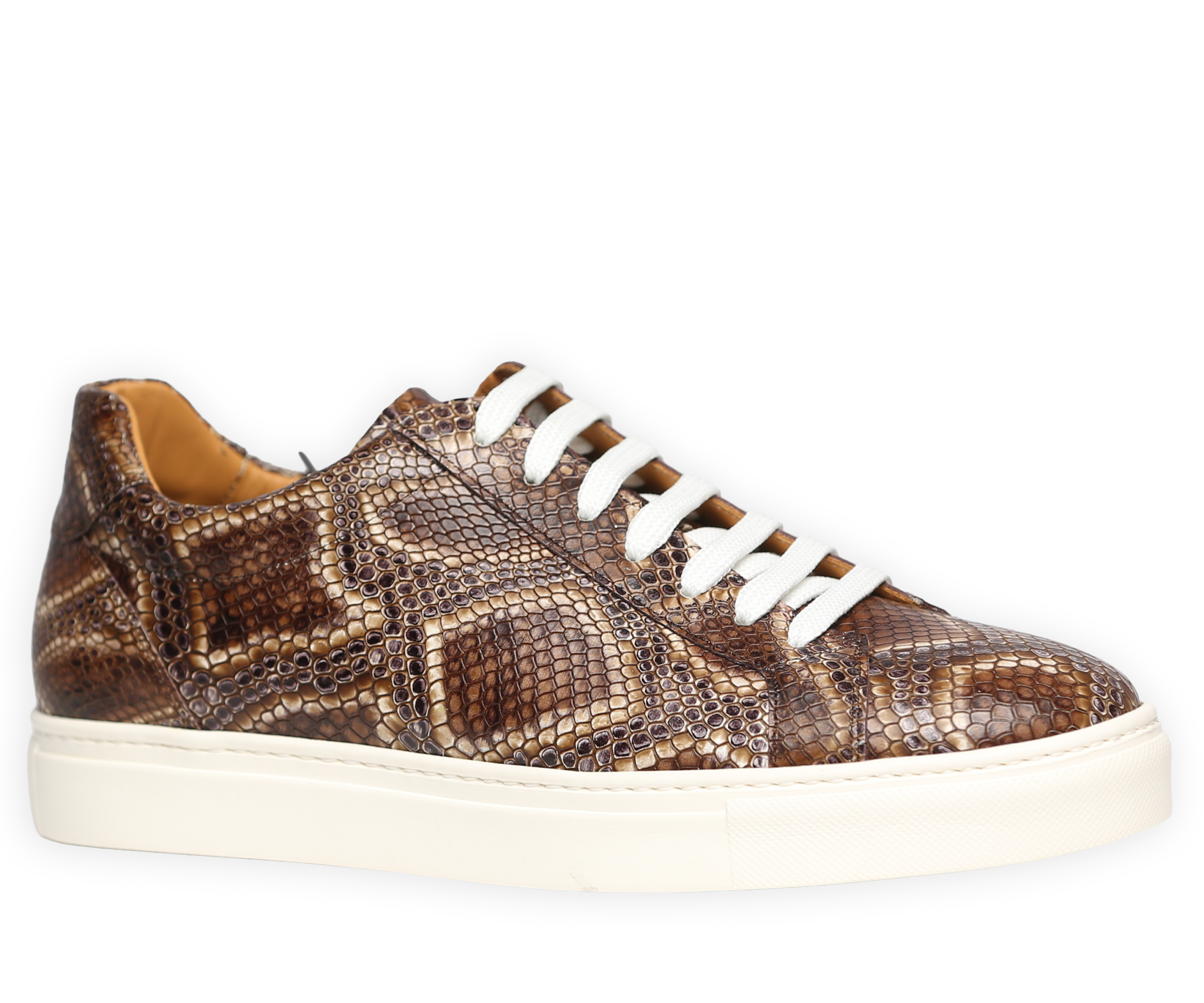Ledersneaker mit Vipernmuster