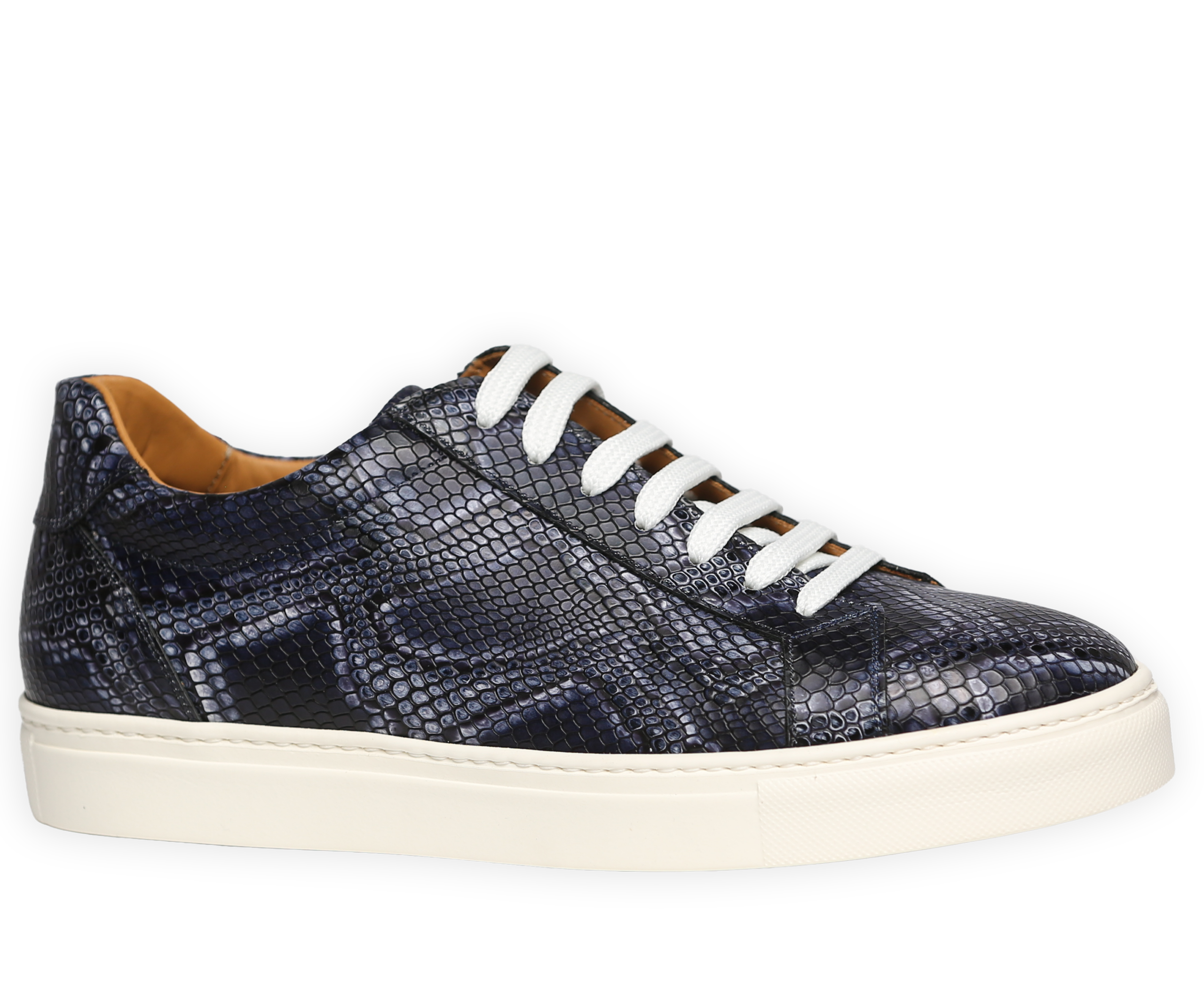 Ledersneaker mit Vipernmuster