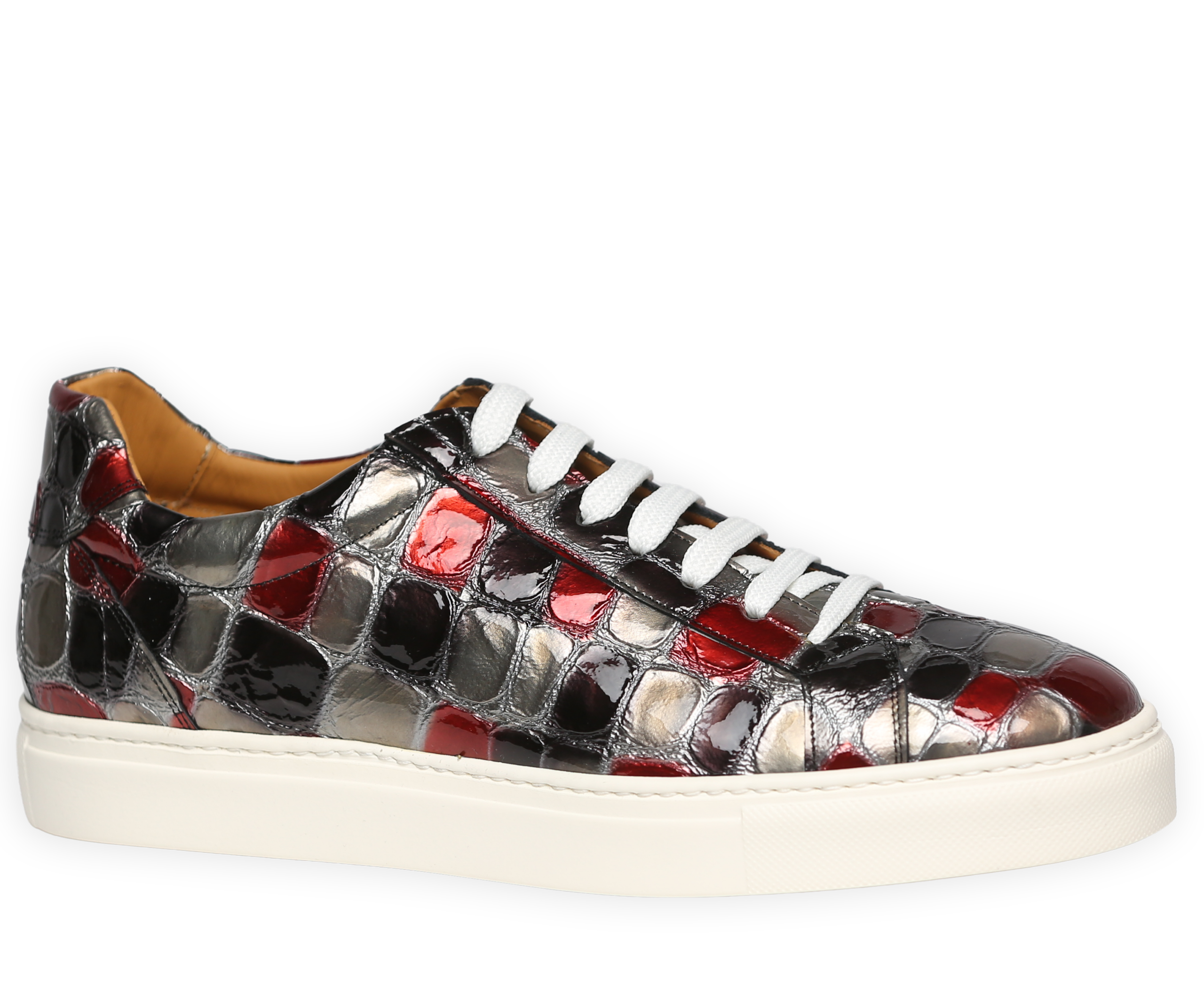 Rot/Grauer Lackledersneaker